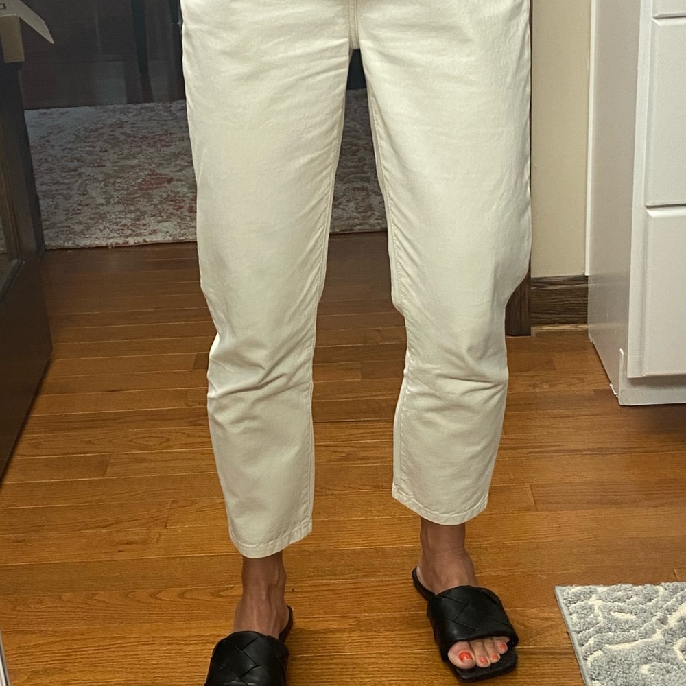 Current/Elliott cream cropped pants 28